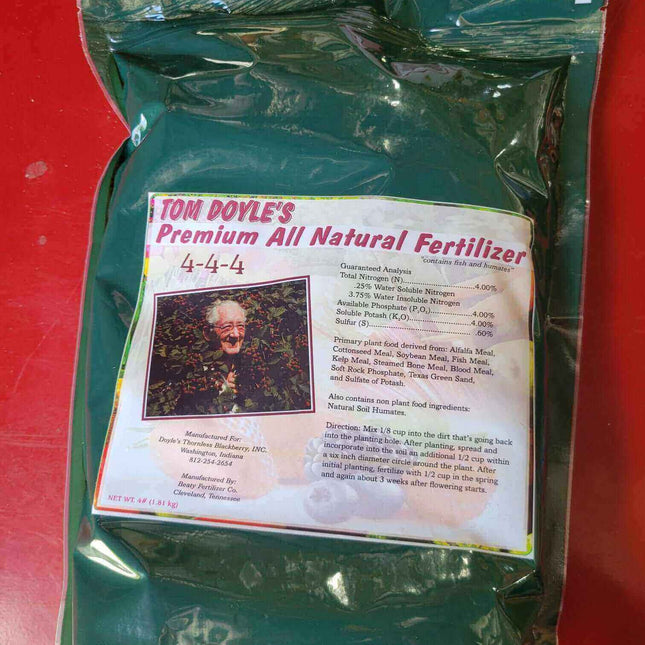 blackberry plant fertilizer Tom Doyle's Organic 4-4-4 Fertilizer - All Natural Plant Food